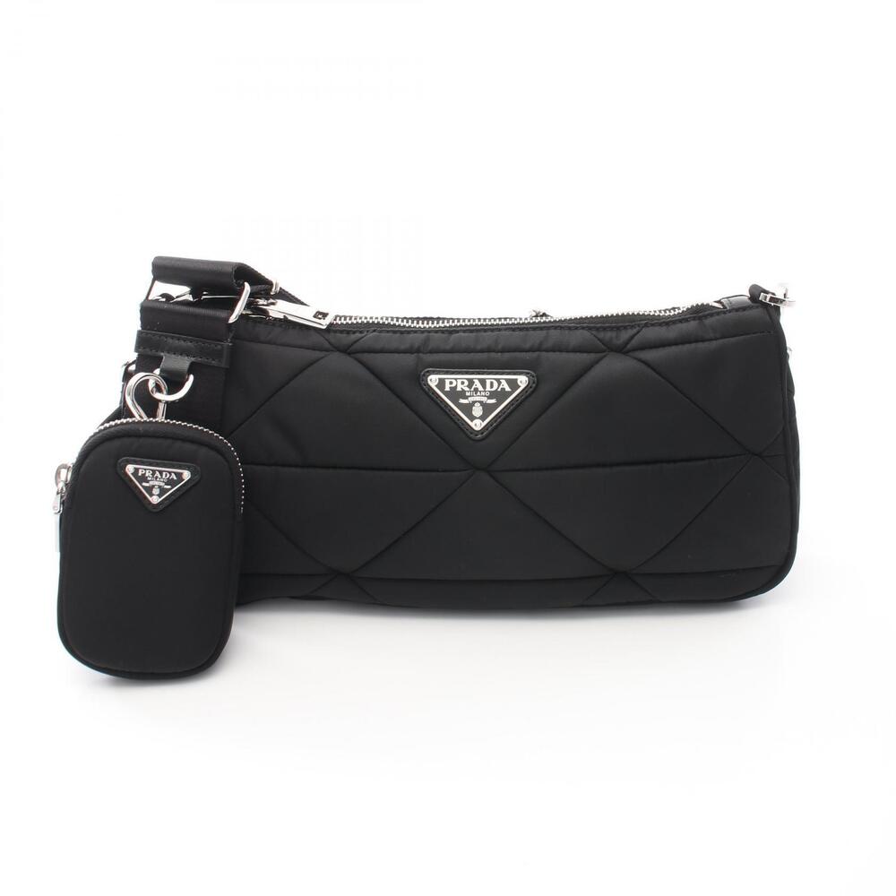 Prada TESSUTO QUILTING Shoulder Bag Black